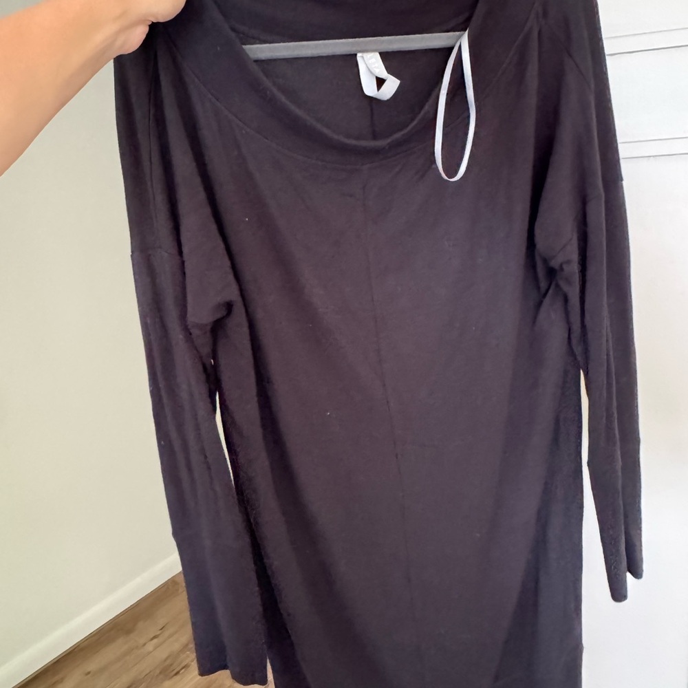 ATHLETA lightweight black sweater dress, loose around neck/on shoulders fit